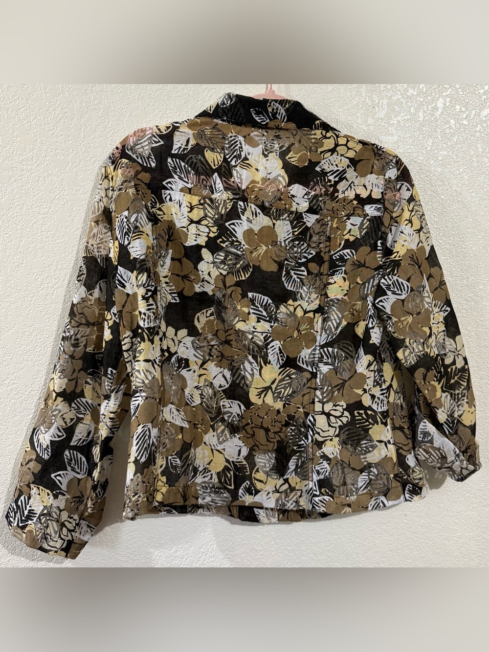 Ruby Rd. Floral Print Top in Black, Olive and Cream - Picture 2 of 4